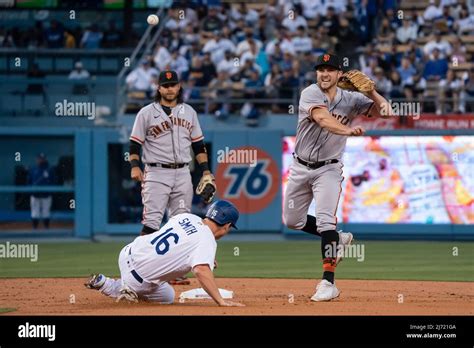 San Francisco Giants Third Baseman Kevin Padlo Turns A Double Play