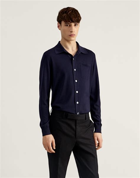 Men S Merino Wool Shirt Dunhill Us Online Store