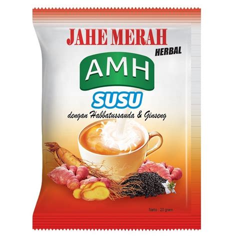 Jual Jahe Merah Amh Susu Plus Ginseng Sachet Shopee Indonesia