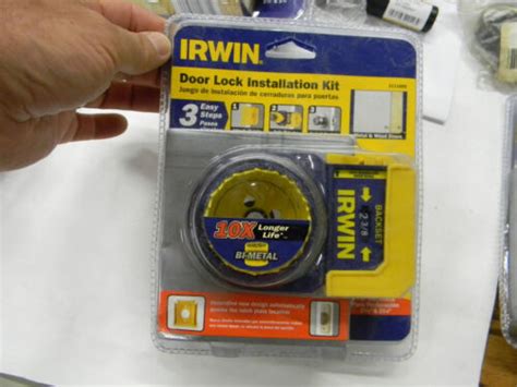 New Irwin Door Lock Installation Kit Wood Metal Doors 2 3 8 2 3 4