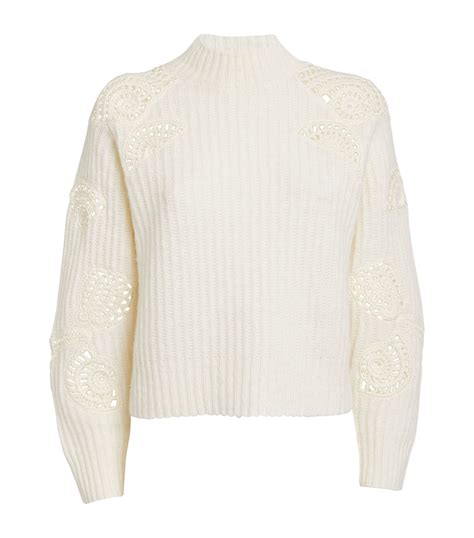 Vince Crochet High Neck Sweater Harrods Us