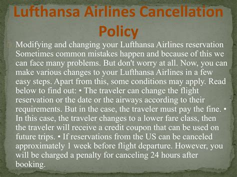 Ppt Lufthansa Airlines Cancellation Policy How To Cancel Flight