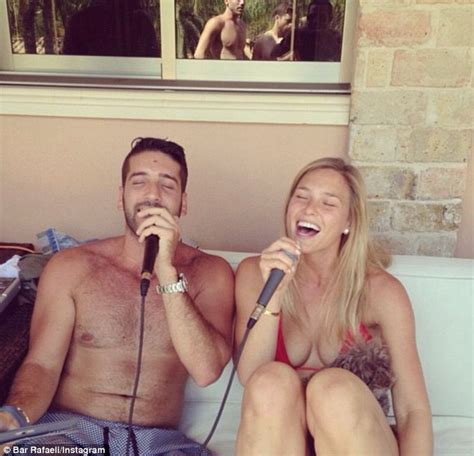 Retro Bikini Bar Refaeli Flaunts Red Bikini But Her Engagement Ring From Leonardo DiCaprio