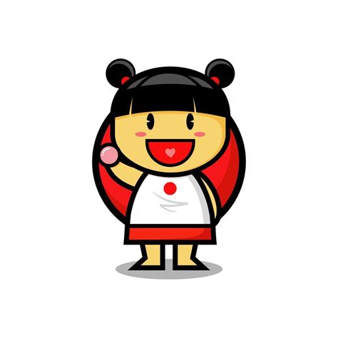 Cute Japanese Girl Vector Illustration 5367575 Vector Art At Vecteezy