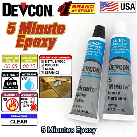 USA Devcon 5 Minutes Epoxy Adhesive For Handcraft Glass , Wood