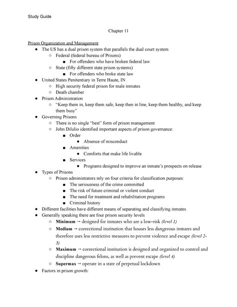 Introduction To Criminal Justice Study Guide Chapter Prison