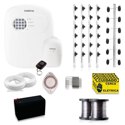 Alarme Com Cerca Eletrica - Kit Alarme Intelbras com Cerca Elétrica 100 Metros Aplicativo Celular