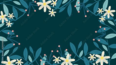 Dark Green Floral Pattern Background Stock Vector | Adobe Stock