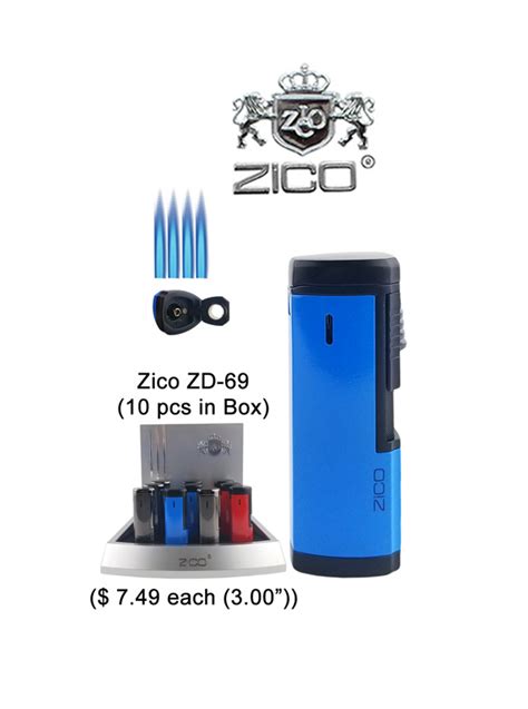 3 0 Inch Zico Zd 69 Quad Flames Torch Lighter Esmokeshop