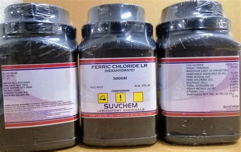 Suvchem Manufacturer And Exporter Of FERRIC CHLORIDE LR HEXAHYDRATE