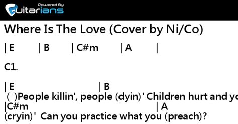 The Black Eyed Peas Where Is The Love Cover By Nico 結他譜 Chord譜 吉他譜