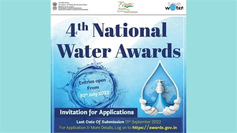 4th National Water Awards Launched On Rashtriya Puraskar Portal