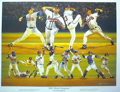 1995 World Series Atlanta Braves Baseball Artwork Photography