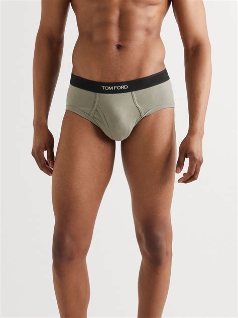 Tom Ford Stretch Cotton Briefs Green Tom Ford