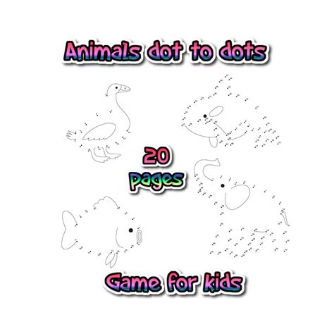 20 Animals Dot To Dot Activity Coloring Pages Printable For Etsy New