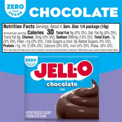 Jell O Zero Sugar Chocolate Flavor Instant Pudding And Pie Filling 14 Oz Fred Meyer