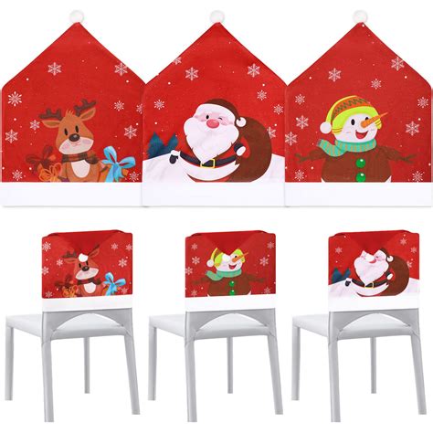 Upins Christmas Chair Covers Set Of For Dining Room Christmas Hat