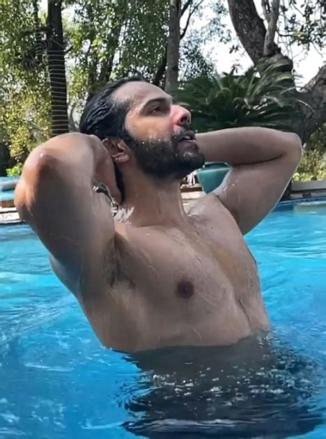 Shirtless Bollywood Men Varun Dhawan In The Pool Hot That S A Tight Chest Woof