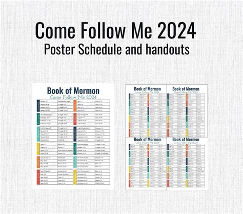 Come Follow Me Book Of Mormon Come Follow Me Reading Schedule