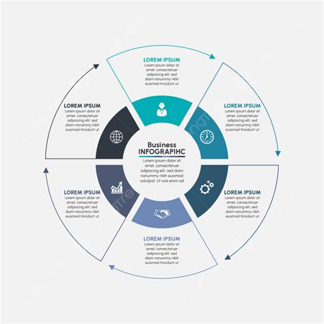 Gambar Template Infografis Lingkaran Bisnis Presentasi Templat Untuk