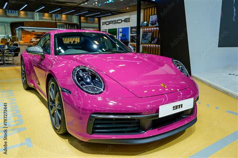 Purple Magenta Porsche 911 Carrera T Thailand Bangkok 07 April 2024