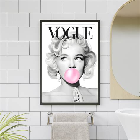 Картина с рамка от плексиглас и стъкло, Vogue Мерилин Монро, 30 х 40 см ...
