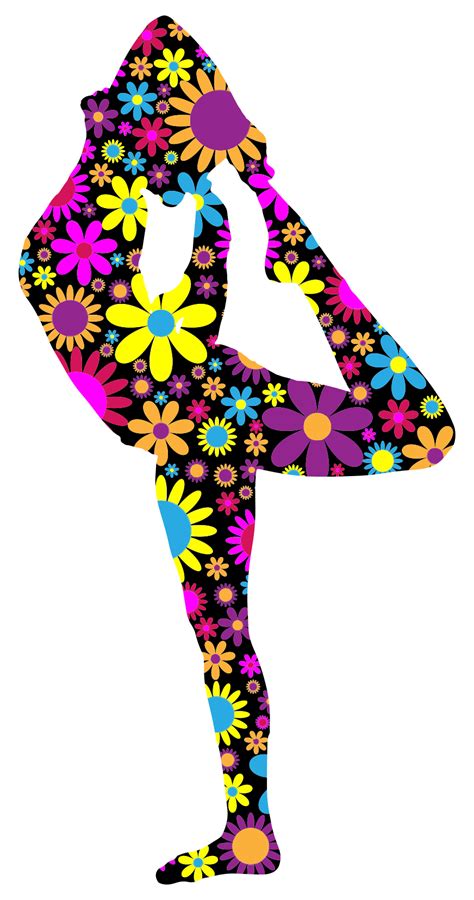 Floral Yoga Pose Clip Art Image Clipsafari