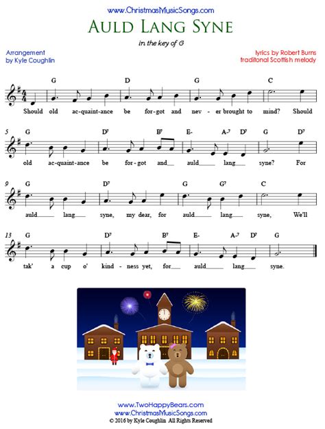 Auld Lang Syne Free Sheet Music