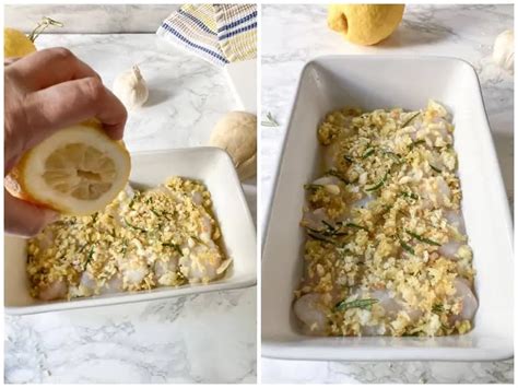 Baked Monkfish with Lemon, Rosemary and Breadcrumbs