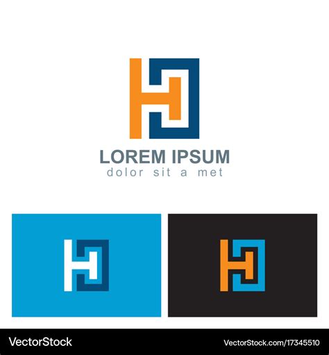 Square Letter H Company Logo Royalty Free Vector Image