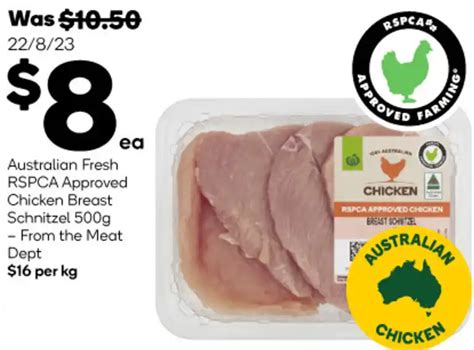 Australian Fresh Rspca Approved Chicken Breast Schnitzel G Offer At