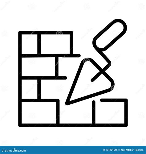 Bricklayer Bricklaying Icon Symbol Illustration Design Stock Vector