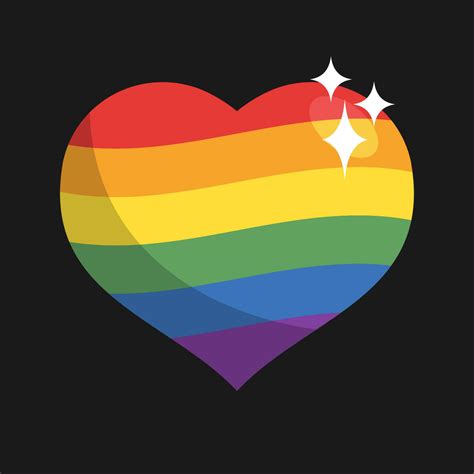 Lgbt Pride Heart Rainbow Flag Love Symbol Diversity And Freedom Flat Style Vector Icon With