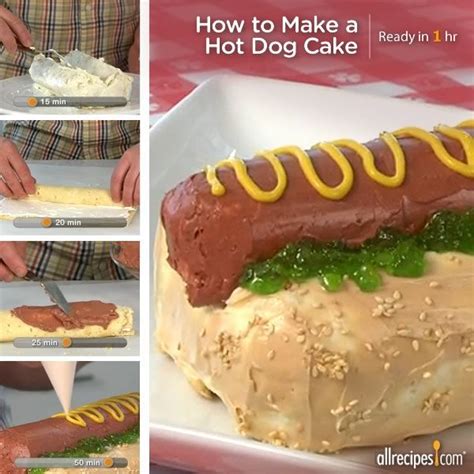 How To Make A Hot Dog Cake Hot Dog Cakes Dog Birthday Cake Cake