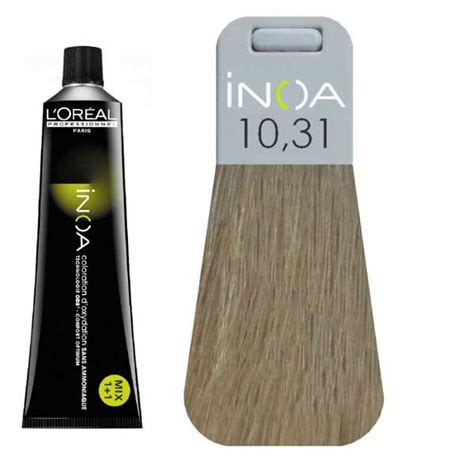 LOreal İnoa 10 31 Lightest Golden Ash Blonde Hair Colar And Cut Style