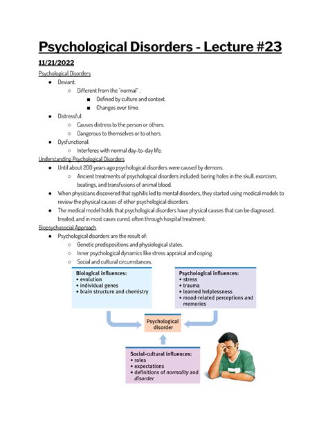 Psychological Disorders - Lecture #23 - Psychological Disorders ...
