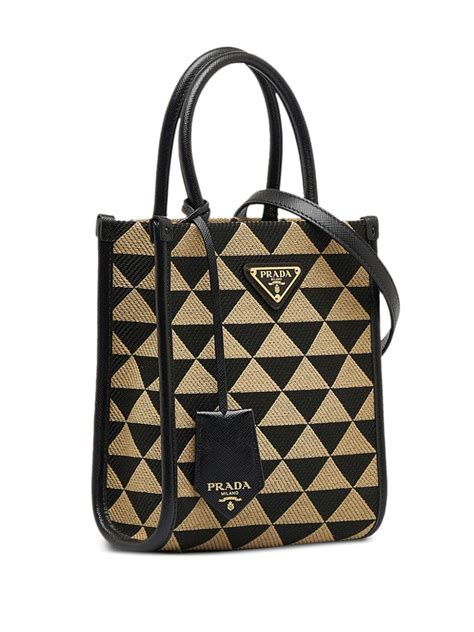 Prada Pre Owned Mini Symbole Tote Bag Black Farfetch Uk