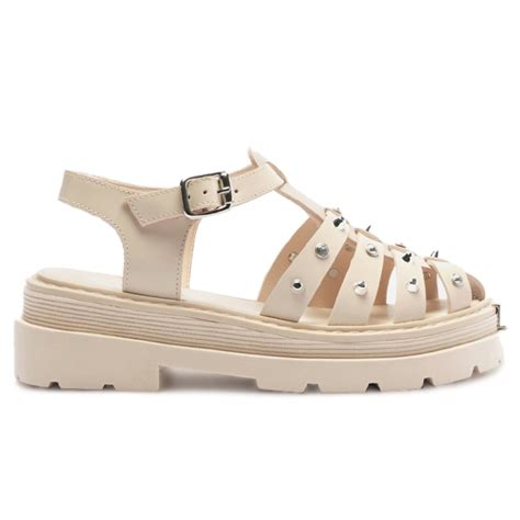 Sandália Rose Couro Tratorada Fisherman Arezzo Nude