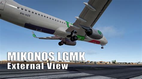 MIKONOS LGMK EXTERNAL VIEW CROSSWIND LANDING RUNWAY 34 X PLANE ZIBO