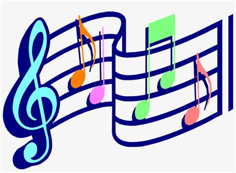 Colorful Music Notes On A Staff Png Note De Musique Gratuite