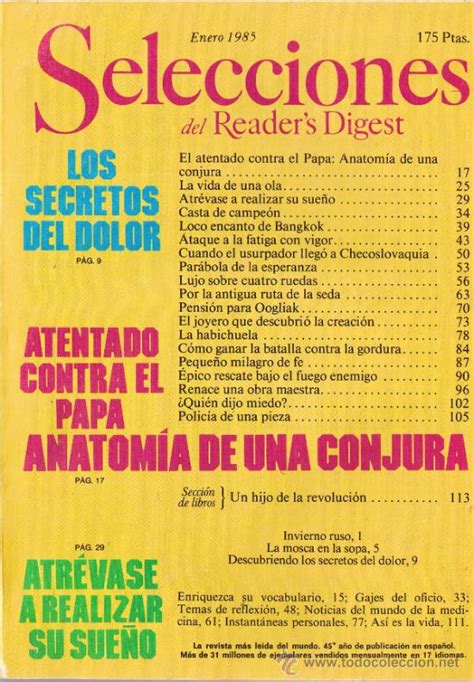 Selecciones Reader S Digest Enero Comprar Otras Revistas Y