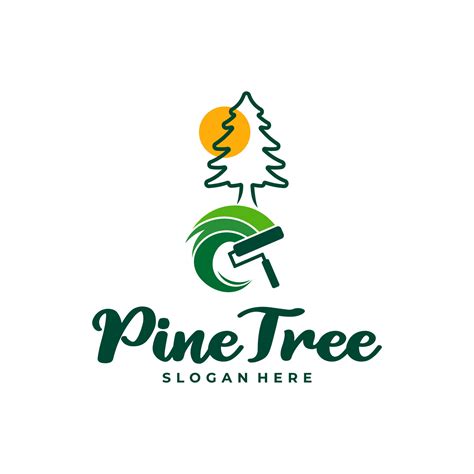 Pine Tree with Paint logo design vector. Creative Pine Tree logo concepts template 33329213 ...