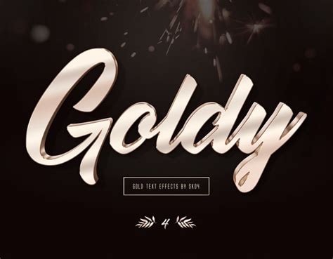 3d Gold Text Effects 10 Psd Actions And Presets Layer Styles