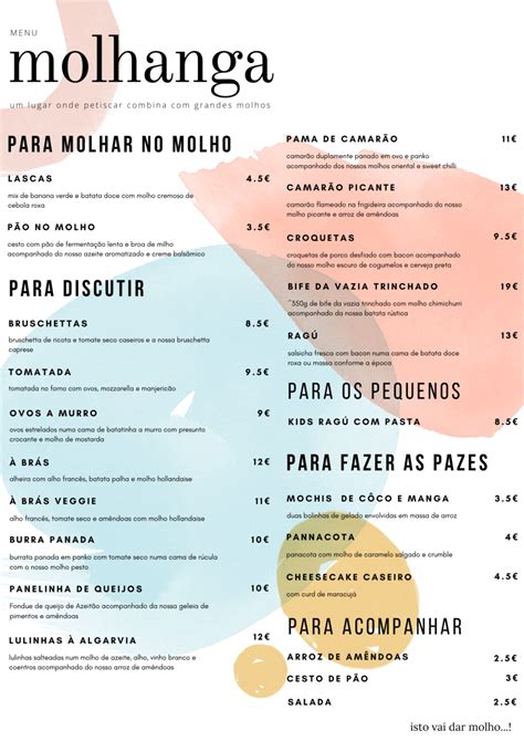 Menu 2024 Molhanga Em Oeiras TheFork