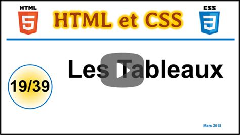 Les Tableaux En HTML Et En CSS