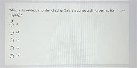 What Is The Oxidation Number Of Sulfur S In Studyx