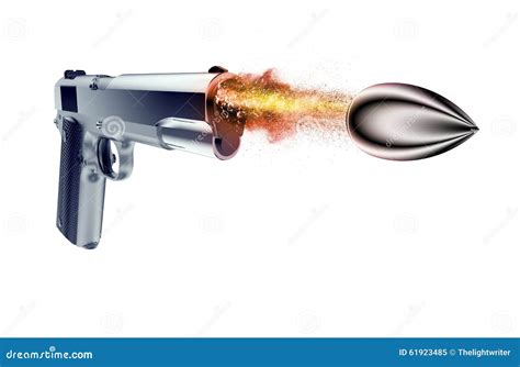 Bullet Fired from a Gun Isolated on Black Stock Image - Image of weapon ...