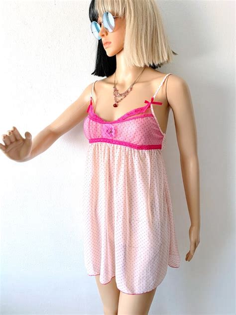 Y K Lingerie Dress Barbie Sheer Pink Nightie Hot Gem