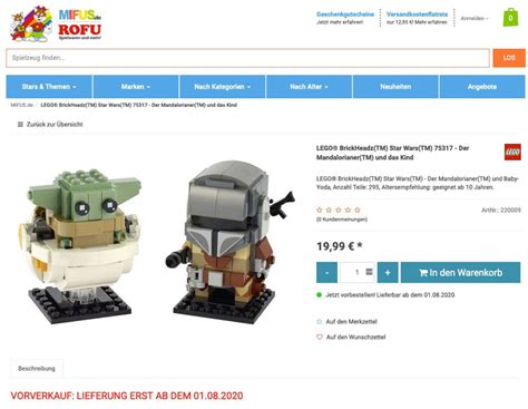 LEGO 75317 The Mandalorian BrickHeadz kommt in den freien Handel