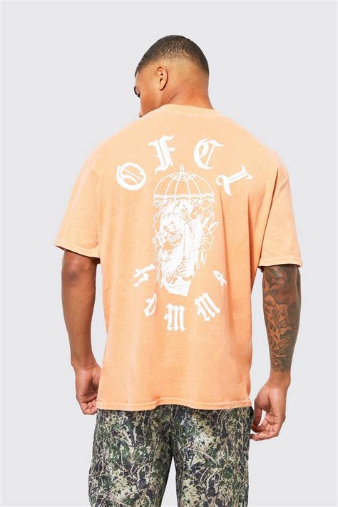 Oversized Extended Neck Homme Graphic T Shirt Boohoo Uk